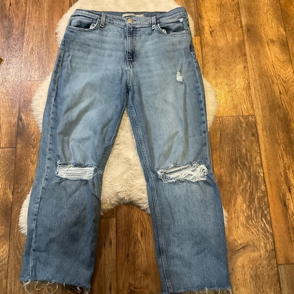 Hudson Remi Hi Rise Straight Ankle Jeans Women's 33 Distressed - Picture 1 of 10
